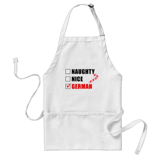 Naughty Nice German Kerstdesign Adult Apron Standaard Schort (Voorkant)