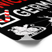 Naughty Nice German Kerstpyjamas Funny Santa Poster (Hoek)