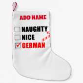 Naughty Nice German Personalized Kleine Kerstsok (Voorkant)