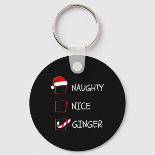 Naughty Nice Ginger Kerstlijst Sleutelhanger