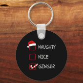 Naughty Nice Ginger Kerstlijst Sleutelhanger (Voorkant)