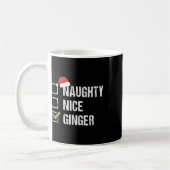 Naughty Nice Ginger Redhead Santa Hat Ierse Christ Koffiemok (Links)