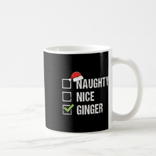 Naughty Nice Ginger Redhead Santa Hat Ierse Christ Koffiemok (Rechts)