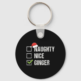 Naughty Nice Ginger Redhead Santa Hat Ierse Christ Sleutelhanger