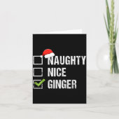 Naughty Nice Ginger Redhead Santa Hat Irish Christ Kaart (Voorkant)