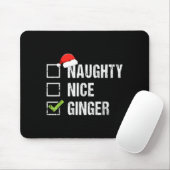 Naughty Nice Ginger Redhead Santa Hat Irish Christ Muismat (Met muis)