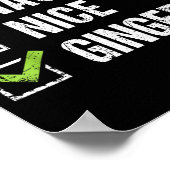 Naughty Nice Ginger Redhead Santa Hat Irish Christ Poster (Hoek)