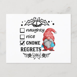 Naughty Nice Gnome betreurt de kerstkoepel Briefkaart