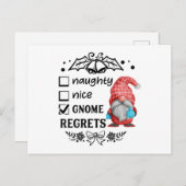 Naughty Nice Gnome betreurt de kerstkoepel Briefkaart (Voorkant / Achterkant)