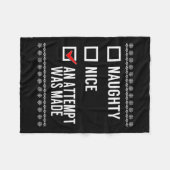Naughty Nice heeft een poging ondernomen - kerstch Fleece Deken (Voorkant (Horizontaal))