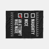Naughty Nice heeft een poging ondernomen - kerstch Fleece Deken (Voorkant (Horizontaal))