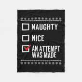 Naughty Nice heeft een poging ondernomen - kerstch Fleece Deken (Voorkant)