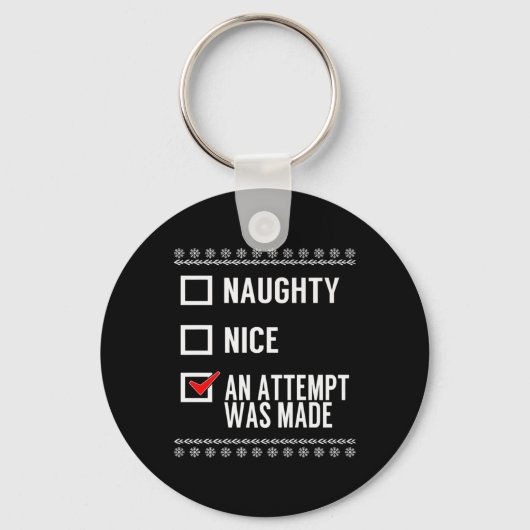 Naughty Nice heeft een poging ondernomen - kerstch Sleutelhanger (Voorkant)
