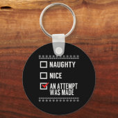 Naughty Nice heeft een poging ondernomen - kerstch Sleutelhanger (Voorkant)
