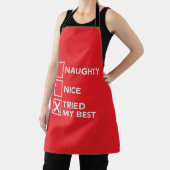 Naughty Nice heeft mijn beste kerst geprobeerd Schort (Insitu)