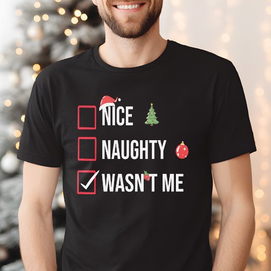 Naughty Nice, het was geen grappige kerst voor mij T-shirt