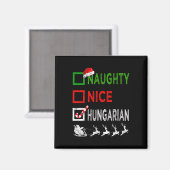 Naughty Nice Hongaarse kerstpyjama Funny San Magneet (Voorkant / Achterkant)