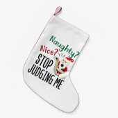 Naughty Nice houdt op me te beoordelen grappige ke Kleine Kerstsok (Voorkant (Hangend))