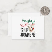 Naughty Nice houdt op me te beoordelen grappige ke Notitiekaartje (Voorkant / Achterkant in situ)