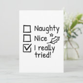 Naughty Nice I Echt geprobeerd Bedankkaart (Staand voorkant)