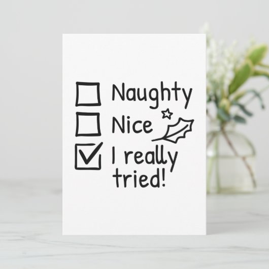 Naughty Nice I Echt geprobeerd Bedankkaart (Staand voorkant)