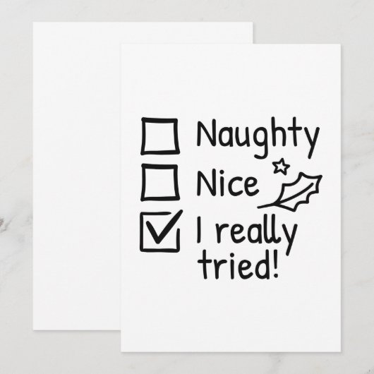 Naughty Nice I Echt geprobeerd Bedankkaart (Voorkant / Achterkant)