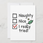 Naughty Nice I Echt geprobeerd Bedankkaart (Voorkant)