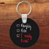 Naughty Nice I Really Tried - Funny Christmas Sleutelhanger (Voorkant)