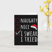 Naughty Nice I Swear I Tried Christmas List Kids W Kaart (Gele Bloem)
