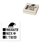Naughty Nice I Tried List Rubberstempel (Gestempeld)