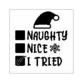Naughty Nice I Tried List Rubberstempel (Afrduk)