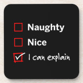 Naughty Nice - Ik kan het uitleggen Bier Onderzetter (Voorkant)