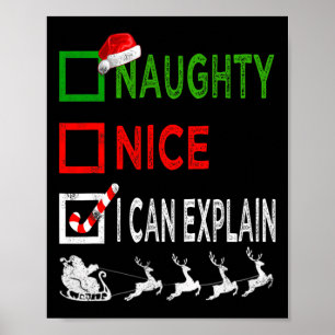 Naughty Nice, ik kan kerstpyjama's grappig uitlegg Poster
