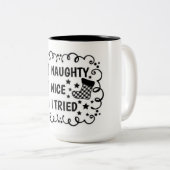 NAUGHTY NICE - IK PROBEERDE DE FUNNY CHRISTMAS TWEEKLEURIGE KOFFIEMOK (Voorkant rechts)