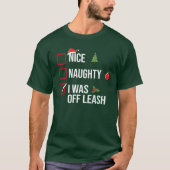 Naughty NICE Ik was van de lijn grappige kerst T-shirt (Voorkant)