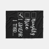 Naughty Nice Ik zweer dat ik heb geprobeerd Kerst Fleece Deken (Voorkant (Horizontaal))