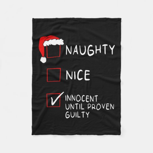 Naughty Nice Innocent tot Guilty Xmas Mannen Vrouw Fleece Deken (Voorkant)