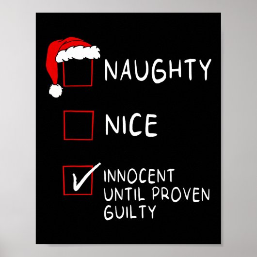 Naughty Nice Innocent tot Guilty Xmas Mannen Vrouw Poster (Voorkant)