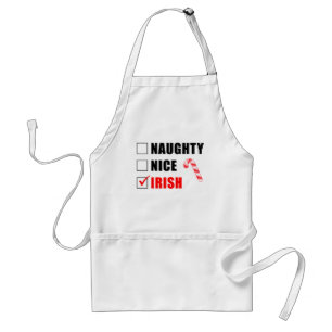 Naughty Nice Irish Kerstdesign Adult Apron Standaard Schort