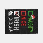 Naughty Nice Irish Kerstpyjamas Funny Santa H Fleece Deken (Voorkant (Horizontaal))