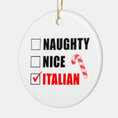 Naughty Nice Italiaanse Candy Cane Ceramic Ornamen Keramisch Ornament (Links)