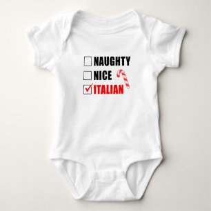Naughty Nice Italiaanse Santa List Baby Bodysuit