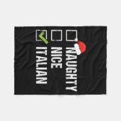 Naughty Nice Italian Shirt Italy Santa Hat Christm Fleece Deken (Voorkant (Horizontaal))