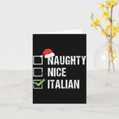 Naughty Nice Italian Shirt Italy Santa Hat Christm Kaart (Gele Bloem)