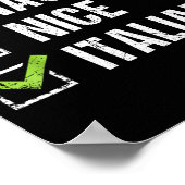 Naughty Nice Italian Shirt Italy Santa Hat Christm Poster (Hoek)