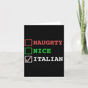 Naughty Nice Italy Xmas Funny Kersti Italië Jo Kaart