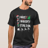 Naughty Nice Italy Xmas Funny Kersti Italië Jo T-shirt (Voorkant)