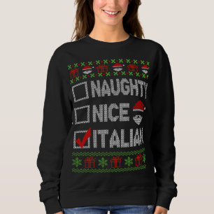 Naughty Nice Italy Xmas Santa Ugly Sweater Funny