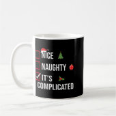 Naughty Nice Its Complicated Funny Christmas  Koffiemok (Links)