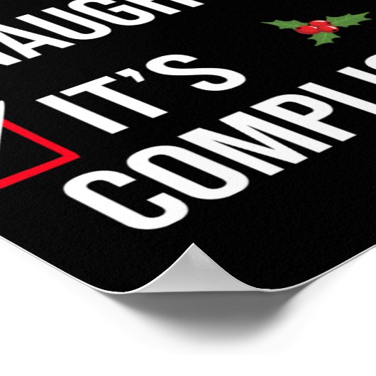 Naughty Nice Its Complicated Funny Christmas T Shi Poster (Hoek)